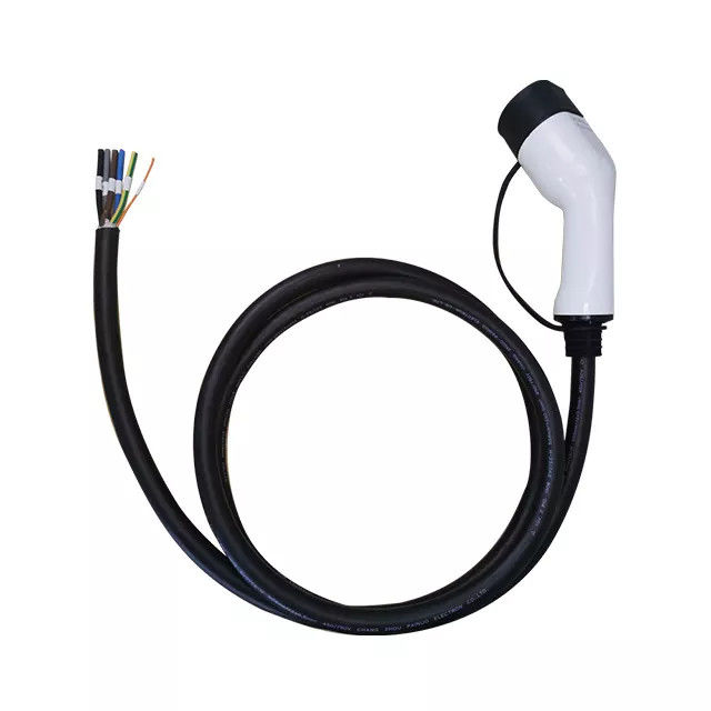 2 Đầu mở Cáp đồng trục cao áp 3 pha 32 amp 21kW IEC 62196-2