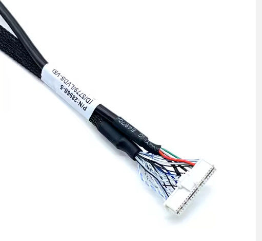Ứng dụng điện tử Đen tùy chỉnh LVDs Wire Harness LCD Cable Assembly cho bảng hiển thị