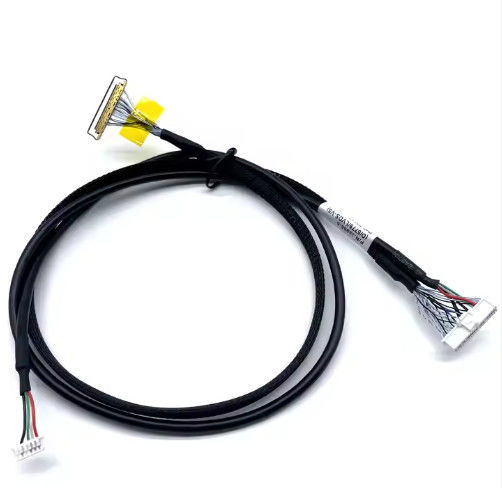 Ứng dụng điện tử Đen tùy chỉnh LVDs Wire Harness LCD Cable Assembly cho bảng hiển thị