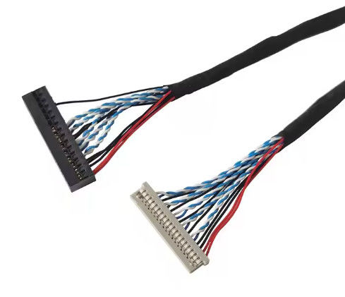 100% Thử nghiệm 1,25mm 2,0mm Pitch 20 30 40 Pin Connector LVDS Shielded Wire LCD Display Cable Assembly