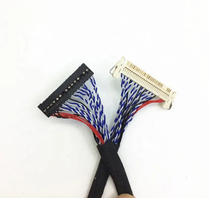 1.25mm 2.0mm Pitch 20 30 40 Pin Đầu nối LVDS Dây được bảo vệ Màn hình LCD Cáp lắp ráp