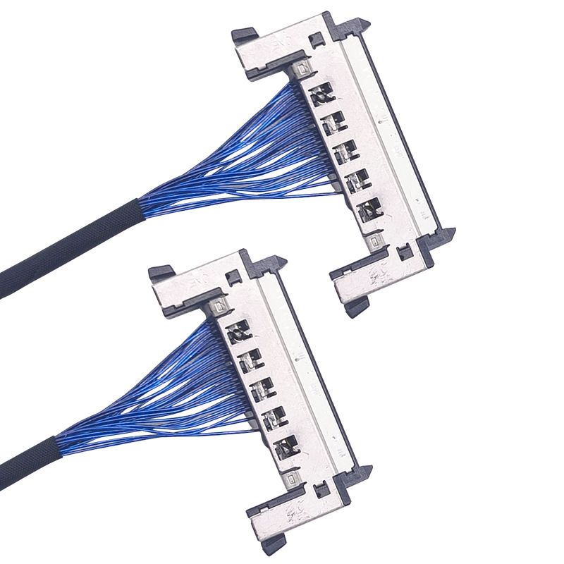 Cáp tùy chỉnh độ chính xác cao cho Màn hình LVDS đồng trục siêu mỏng, Giải pháp dây phủ bạc cho màn hình LED