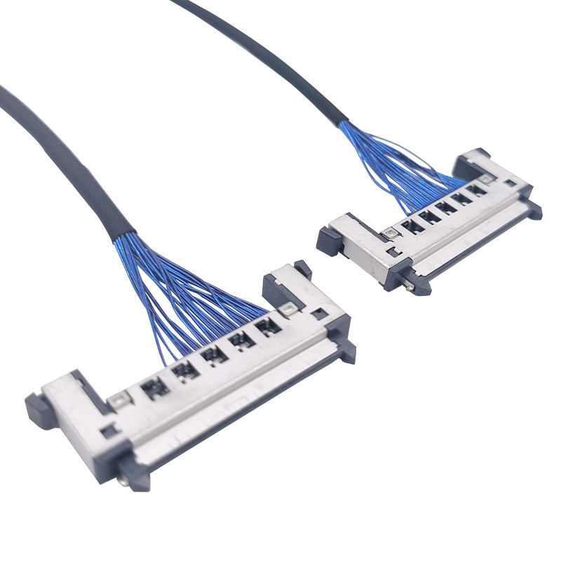 Cáp tùy chỉnh độ chính xác cao cho Màn hình LVDS đồng trục siêu mỏng, Giải pháp dây phủ bạc cho màn hình LED