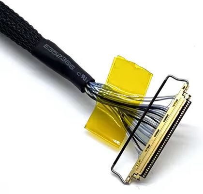 Ứng dụng điện tử Đen tùy chỉnh LVDs Wire Harness LCD Cable Assembly cho bảng hiển thị