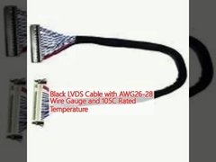 Cáp LVDS màu đen với đường đo AWG26-28 và nhiệt độ định lượng 105C