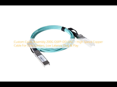 Bộ lắp ráp cáp tùy chỉnh 200G QSFP-DD DAC   Cáp đồng tốc độ cao cho trung tâm dữ liệu, độ trễ thấp, Plug & Play