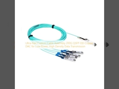 Cáp lắp ráp tùy chỉnh siêu nhanh 200G QSFP-DD Copper DAC cho truyền dữ liệu mật độ cao, tiêu thụ điện năng thấp